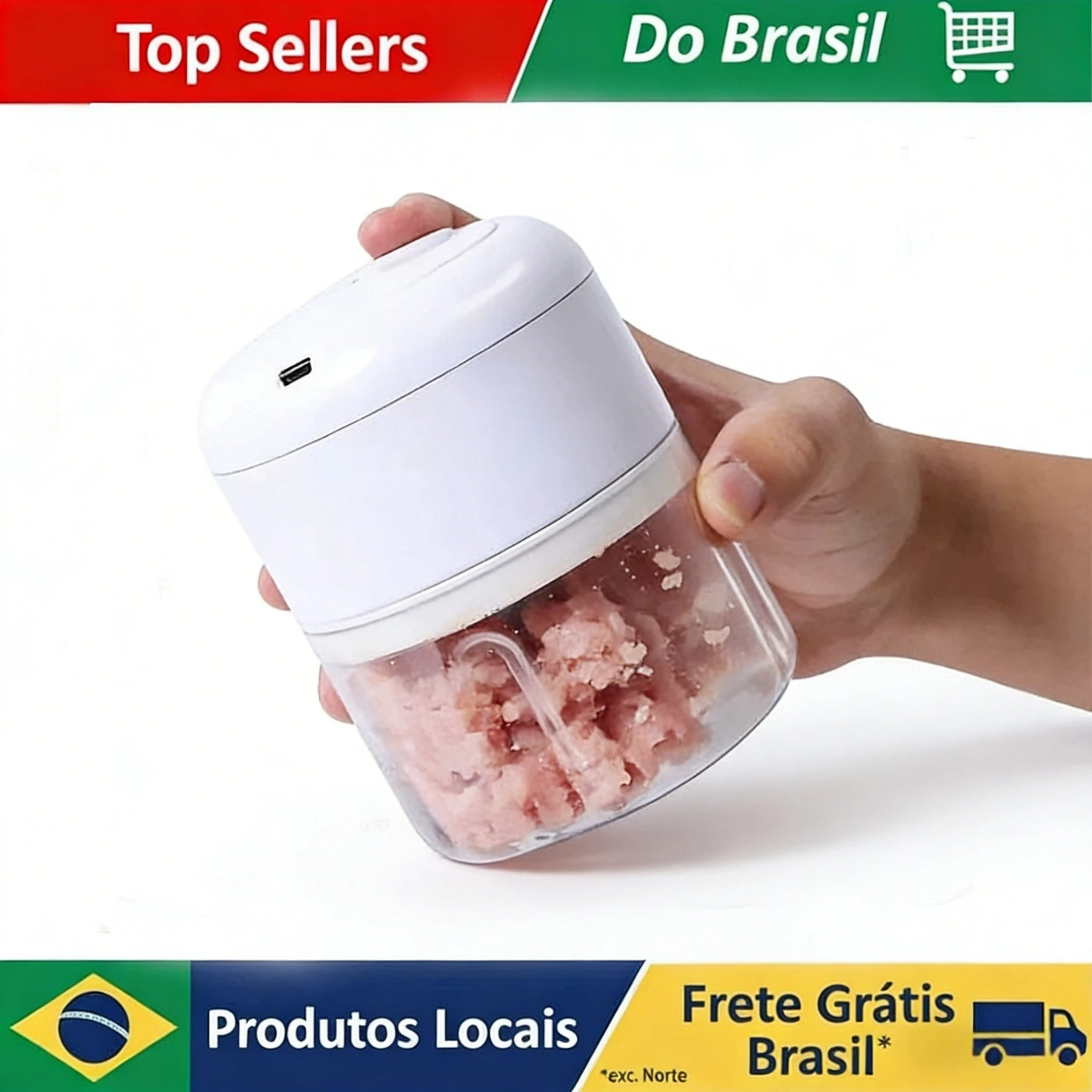 Mini Processador Elétrico Recarregável para Alimentos