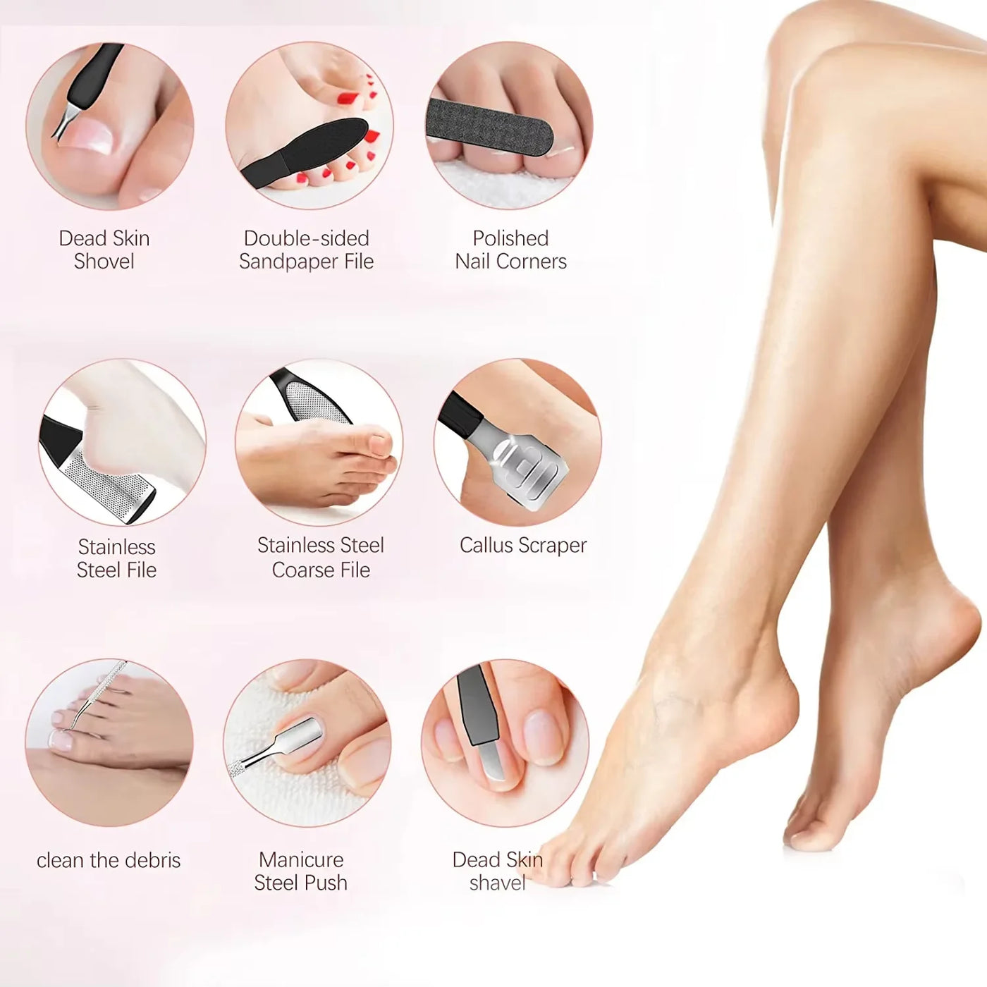 Lixa Elétrica Recarregável para os Pés com 10 Refis